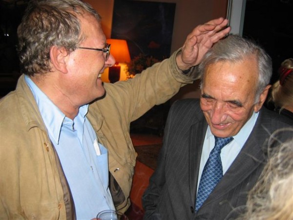 Adam Michnik z Tadeuszem Mazowieckim, Ambasada Francji, Warszawa, 7 września 2004 r.