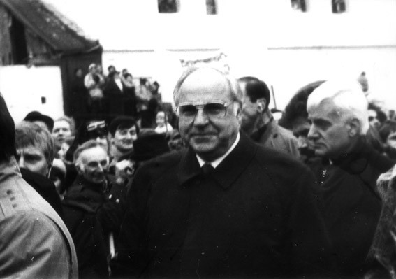 Helmut Kohl w Krzyżowej na Śląsku (niem. Kreisau), 1989