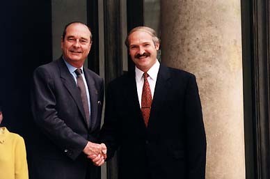 Jacques Chirac i prezydent Białorusi Alaksandar Łukaszenka