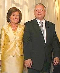 Lech Kaczyński z żoną Marią.