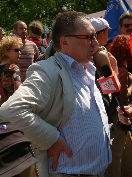 Piotr Gadzinowski podczas Parady Równości w Warszawie (2007)