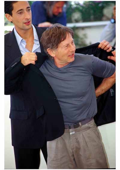 Roman Polański i Adrien Brody w Cannes w 2002 r.