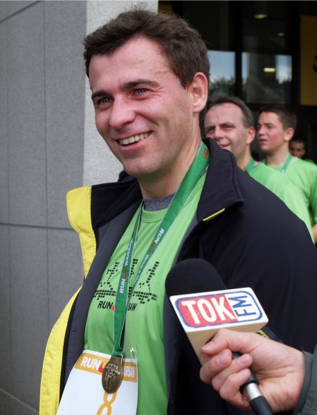 Wojciech Olejniczak na mecie Run Warsaw, 2007