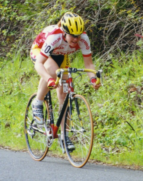 Clara Hughes podczas czasówki na Tour of Willamette 2000