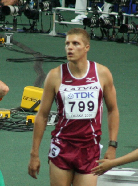 Staņislavs Olijars podczas Lekkoatletycznych Mistrzostw Świata w Osace, 2007