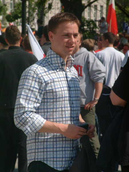 Krzysztof Bosak podczas Parady Równości w Warszawie w 2007 roku