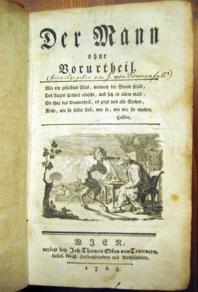 Soonnenfels: "Der Mann ohne Vorurtheil" ("Człowiek bez Przesądu") - A.D. 1765