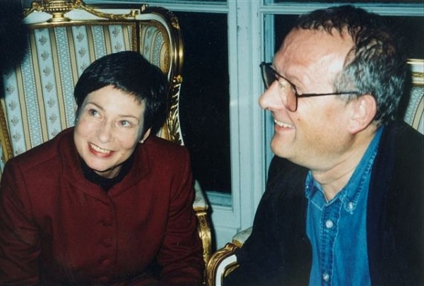 Barbara Toruńczyk, redaktor naczelny "Zeszytów Literackich" z Adamem Michnikiem, Warszawa, 2004 r.